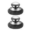 Stainless Steel Scrubber with Handle Removable Metal Scouring Pad for Cast Iron Pans, Stove Grates & Kitchen Sinks, Rustproof Dish Scraper for Burnt Food, 3.54"x2.76"x2.76" (2,Large) view 1