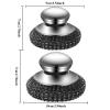 Stainless Steel Scrubber with Handle Removable Metal Scouring Pad for Cast Iron Pans, Stove Grates & Kitchen Sinks, Rustproof Dish Scraper for Burnt Food, 3.54"x2.76"x2.76" (2,Large) view 2