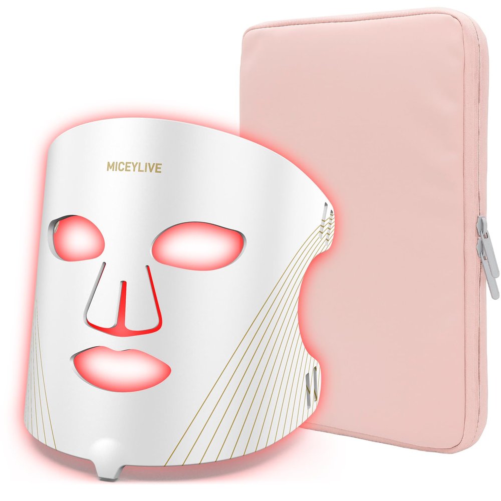 MICEYLIVE PRO Red Light Therapy for Face - LED Face Mask, Skin Clarity & Acne-Professional At-Home Skincare with 850nm NIR&Red, Blue Light