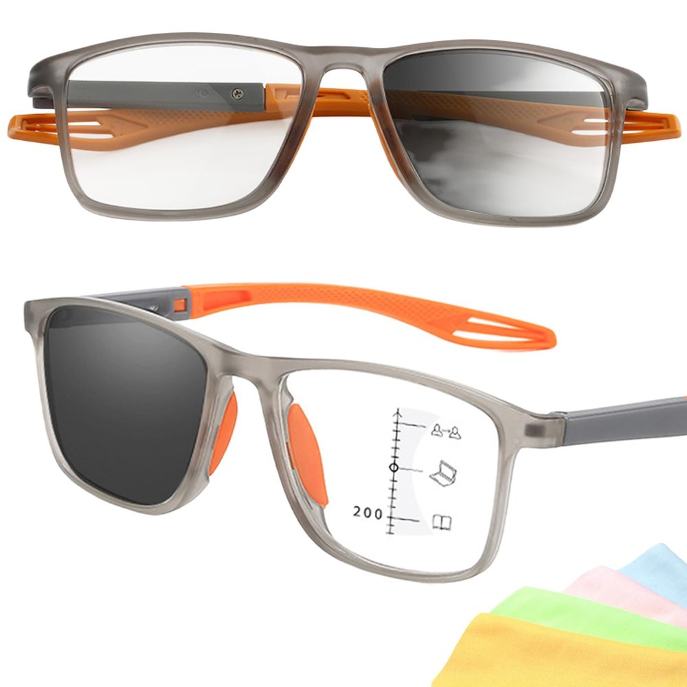 2026 Upgraded Multifocal Reading Glasses Smart Adaptive Technology,Progressive Smart Autofocus Glasses For WomenMen (Orange A, 3.5)