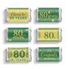 Tenare 90 Pcs 80th Birthday Candy Wrappers, Green and Gold Stickers view 1