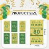 Tenare 90 Pcs 80th Birthday Candy Wrappers, Green and Gold Stickers view 3