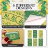 Tenare 90 Pcs 80th Birthday Candy Wrappers, Green and Gold Stickers view 4