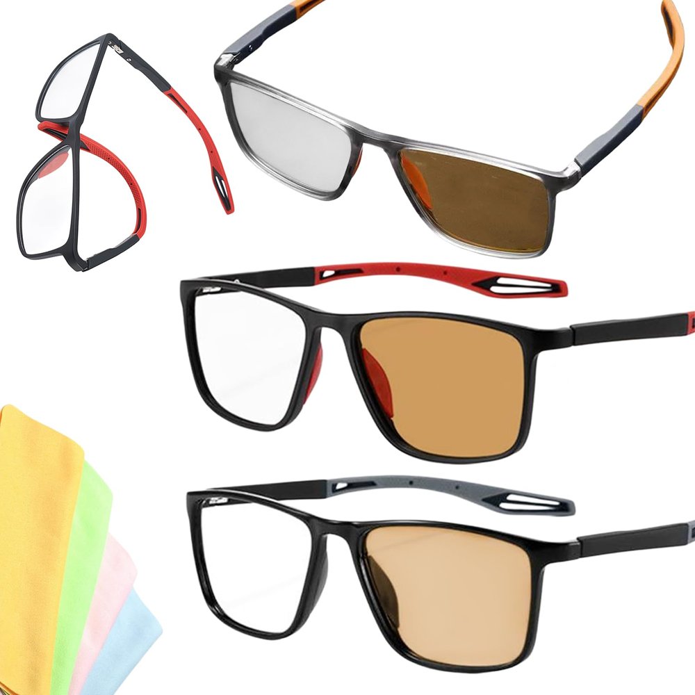 2026 Upgraded Multifocal Reading Glasses Smart Adaptive Technology,Progressive Smart Autofocus Glasses For WomenMen (3pcs B, 4.5)