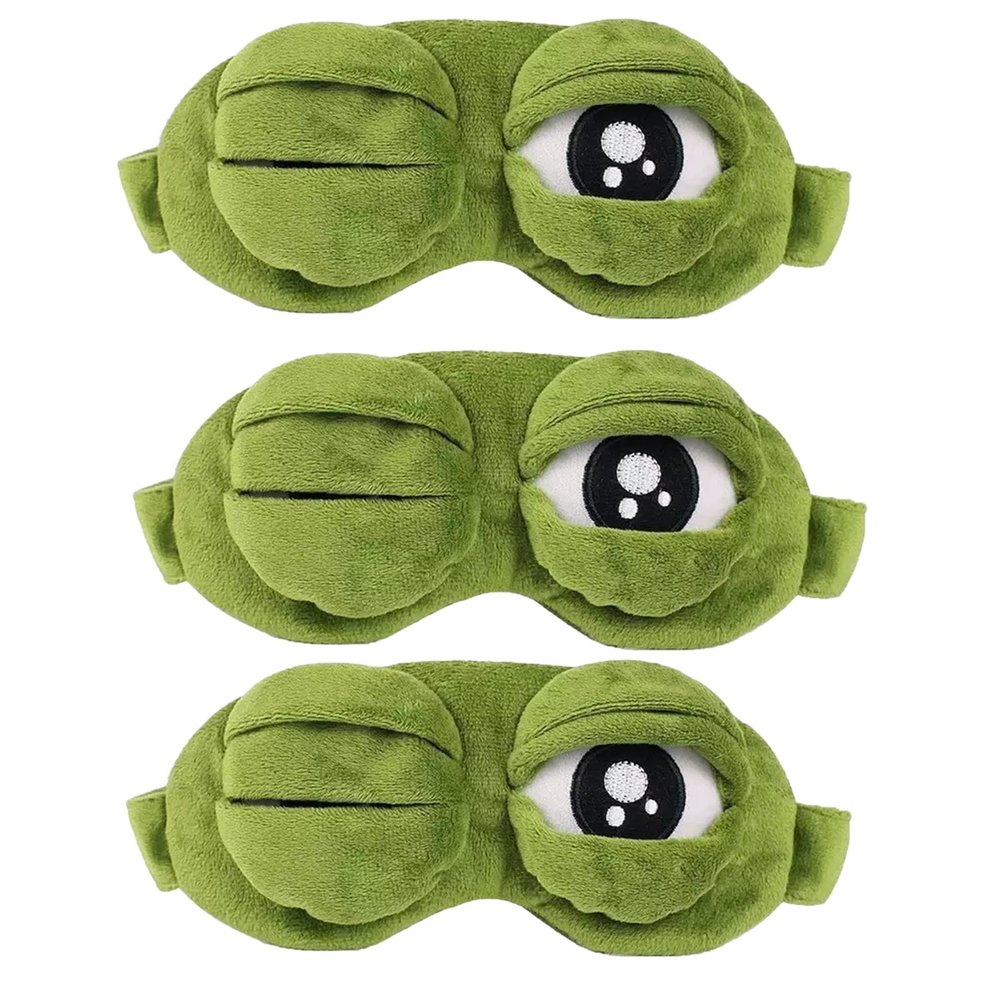 3D Frog Sleep Mask, Funny Eye Mask with Adjustable Eyelids, 100% Blackout Soft Cotton Eye Cover for Women Kids, Travel & Office Naps