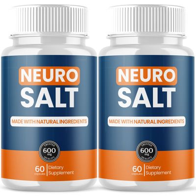 (2 Pack) Neuro Salt Capsules, Neuro Salt Brain Support Pills with Natural Ingredients, Advanced Formula NeuroSalt Maximum Strength Health & Wellness Support Vitamin for Women and Men (120 Capsules)