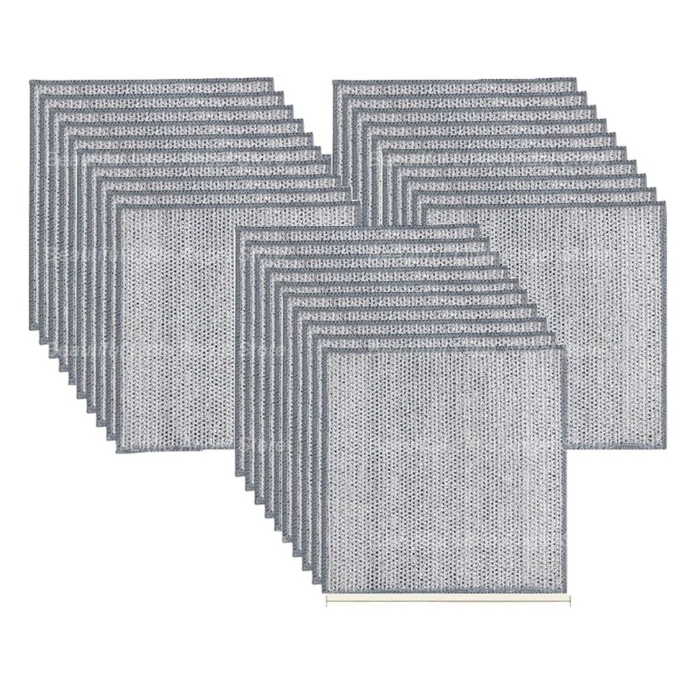 20 * 20cm Magic Cleaning Cloth Thickened Metal Steel Wire Rags Kitchen Dish Pot Washdishing Cloths(30PCS,Double Layer)