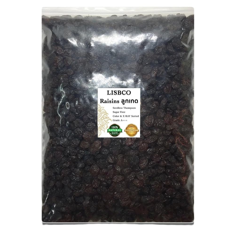 Sun-Dried Black Raisins - Sweet and Chewy Whole Dried Grapes for Snacking, Baking, and Toppings, Resealable Stay-Fresh Bag (250g)