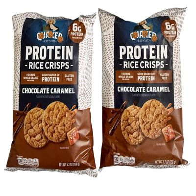 Protein Rice Crisps, Chocolate Caramel Flavor, Gluten Free, 12g Protein per Bag, 2 Pack, 10.4 oz Total