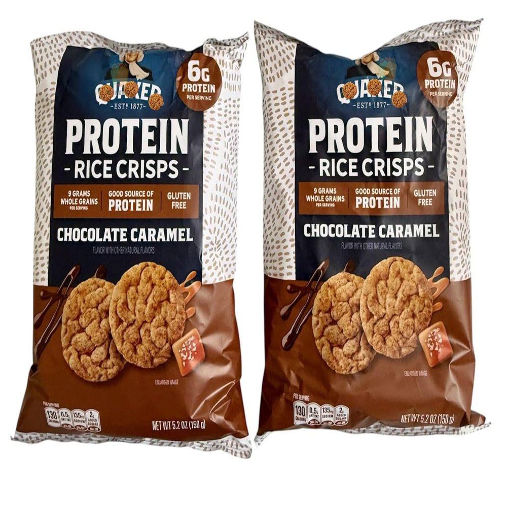 Protein Rice Crisps, Chocolate Caramel Flavor, Gluten Free, 12g Protein per Bag, 2 Pack, 10.4 oz Total