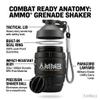 AMMO Grenade Shaker Water Bottle 20oz Gym Fitness Protein Shaker Leak Proof Pre Workout Water Bottle Durable Easily Portable (Arctic WHITE) view 2
