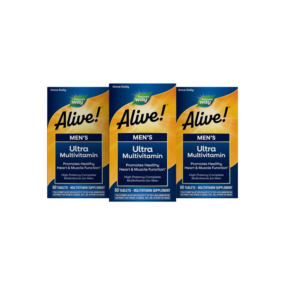 Nature's Way Alive! Mens Daily Ultra Potency Multivitamin, 60 ct x3