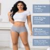Goat Union Organic Cotton Boyleg Period Underwear for Women & Teens - Moderate Absorbency Period Panty, M, Gray, Pack of 1 view 4