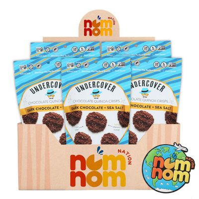 Undercover Quinoa Bites Dark Chocolate 3 oz Bag Puffed Quinoa Chocolate Crisps Quinoa Crisps Healthy Snacks and Puffs Crispy Chips Style Snacks with Refrigerator Magnet - 5 pack