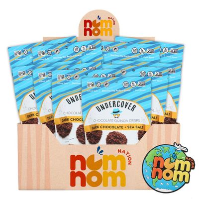 Undercover Quinoa Bites Quinoa Drk Choc Ss 3 oz Bags Puffed Quinoa Chocolate Crisps Quinoa Crisps Healthy Snacks and Puffs Dark Chocolate Chips with Refrigerator Magnet - 10 pack