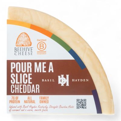 Beehive Cheese Company Bourbon Cheddar Cheese 5 lb Wheel, Pour Me a Slice Cheddar, American Aged Cheddar Infused with Straight Bourbon Whiskey, Creamy Melt for Cooking and Cheese Boards