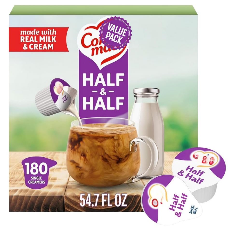Coffee Creamer Half & Half, Liquid Creamer Singles, 180 count
