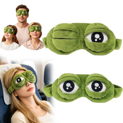 3D Frog Sleep Mask, 3D Funny Sleep Mask, Soft Comfortable Frog Eye Mask with Adjustable Straps, Ideal for Travel, Naps and Night Sleep (2pcs)