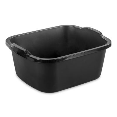 Versatile Use Large Capacity 18 Qt. Dishpan, Multi-Purpose Plastic Wash Tub, Kitchen, Sink, Black