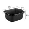 Versatile Use Large Capacity 18 Qt. Dishpan, Multi-Purpose Plastic Wash Tub, Kitchen, Sink, Black view 2