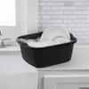 Versatile Use Large Capacity 18 Qt. Dishpan, Multi-Purpose Plastic Wash Tub, Kitchen, Sink, Black view 4