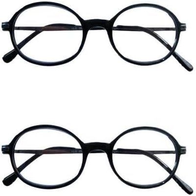 2-pk Genuine Precision Crafted Reading Glasses, Color: Black, Strength: 1.75
