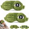 3D Frog Sleep Mask for Women Men, 100% Blackout Sleeping Eye Cover with Adjustable Eyelids, Ultra-Soft Contoured Blindfold for Travel Naps & Fun Prank Gifts, Green (2PCS) view 1