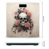 Ancient Skull and Flowers Scale for Body Weight Highly Accurate Digital Bathroom Body Scale Bright LCD Display & Large Clear Numbers Tempered Glass Safe Rounded Corners for Home Use view 2
