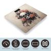 Ancient Skull and Flowers Scale for Body Weight Highly Accurate Digital Bathroom Body Scale Bright LCD Display & Large Clear Numbers Tempered Glass Safe Rounded Corners for Home Use view 3