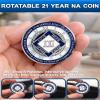 21 Year NA Sobriety Coin, Rotating Rhombus Recovery Medallion view 2