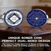 21 Year NA Sobriety Coin, Rotating Rhombus Recovery Medallion view 3