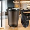 100 Set 16 oz Black Plastic Cups with Lids and Straws, Disposable Cups with Lids, Iced Coffee Cup with Lid, Clear Round Bottom Plastic Smoothie Cups for Drinking Cold, Coffee, Smoothie, Shop Supplies view 2