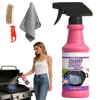 Donpesho Fast-Acting Heavy-Duty Grill Degreaser Spray, BBQ Heavy Duty Degreaser Grill, All Purpose Heavy Duty Cleaner for Burnt Food & Grease, For Kitchen Grates and Racks, Electric Smokers (1Pcs)