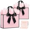 Yeezube 13" Large Gift Bag with 6 sheets of Tissue Paper and 2 Cards, Pink Gift Wrap Bags with Handles and Bow Ribbon for Women, Birthday, Baby Showers, Weddings, Engagement, Bridal Showers (2pcs) view 1