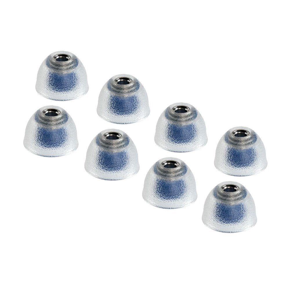 TANGZU Tang Sancai Noble IEM Eartips Replaceable Stainless Steel, Medical-Grade Hypoallergenic Liquid Silicone Earplugs for in-Ear Monitors (Blue Large-4 Pair)