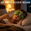 3D Frog Sleep Mask, Funny and Cute Frog 3D-Eyes Sleep Mask with Adjustable Strap, Easy to Clean, Soft and Comfortable, Humorous Eye Masks for Travel, Naps, and Nighttime Sleep (Green) view 2