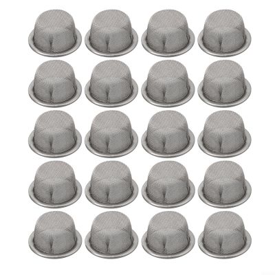 20Pcs Stainless Steel Pipe Screen Filters Concave Mesh Bowls for Pipes Rust-Resistant Pipe Filter Replacement Parts 16x12x8mm