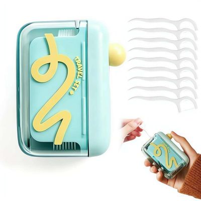 Automatic Floss Dispenser,Portable Dental Floss Holder with 10 Floss-Picks,Automatic Floss-Picks Organizer,Refillable Travel FlossDispenser Case for Dinners,Dating,Travel, Hotels,Restaurant