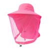 Mosquito Hat Mosquito Head Net Hat Mosquito Sun Hats with Veil Mesh Neck Flap Hiking Camping Boonie Caps (Watermelon Red) view 1