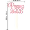 Gyufise 24Pcs Pink Prom 2026 Cupcake Toppers Glitter Graduation Night Party Cupcake Picks Class of 2026 Decorations for 2026 Graduation Prom Theme School Party Supplies view 2