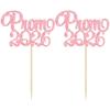 Gyufise 24Pcs Pink Prom 2026 Cupcake Toppers Glitter Graduation Night Party Cupcake Picks Class of 2026 Decorations for 2026 Graduation Prom Theme School Party Supplies view 3