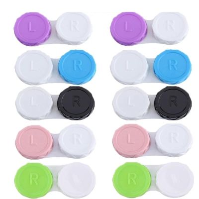 Alianm Contact Lens Cases 40pcs Case Lenses Eye Lenses Set Colored Pupils Case Contact Lenses Box(6-Mixed color-)