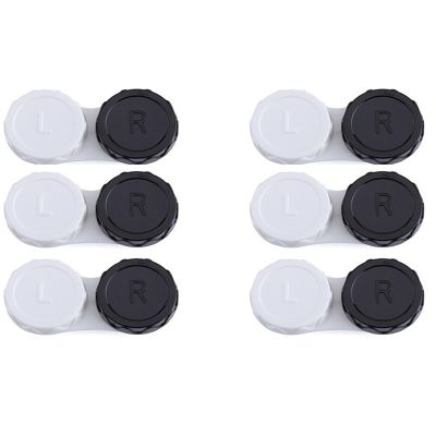 Alianm Contact Lens Cases 40pcs Case Lenses Eye Lenses Set Colored Pupils Case Contact Lenses Box(2-Black)