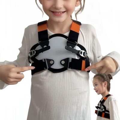 Pectus Carinatum Orthosis Brace, Adjustable Pigeon Chest Support, Freely Adjust The Size and Pressure, Anti-slip and Anti-displacement Design, Curved Correction Plate, Skin-Friendly and Breathable