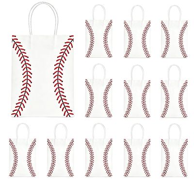 DRIMI 12PCS Baseball Party Favors Gift Bags with Handle