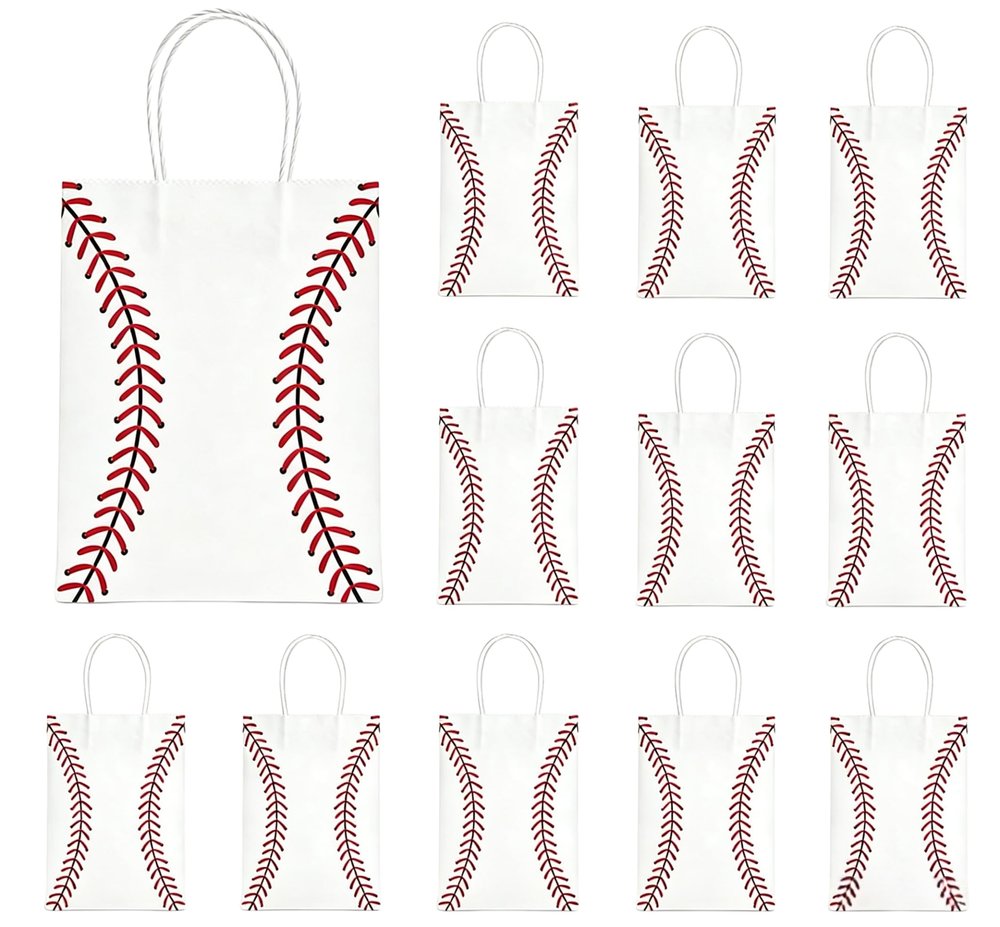 DRIMI 12PCS Baseball Party Favors Gift Bags with Handle