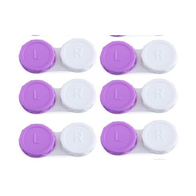 Alianm Contact Lens Cases 40pcs Case Lenses Eye Lenses Set Colored Pupils Case Contact Lenses Box(5-Purple)