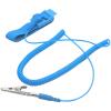 Machify Wrist Strap with Grounding Clip, Blue Wired Pu Coiled Cord, 9.8 Ft, Adjustable Fabric Wristband view 1