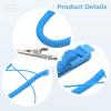 Machify Wrist Strap with Grounding Clip, Blue Wired Pu Coiled Cord, 9.8 Ft, Adjustable Fabric Wristband view 4