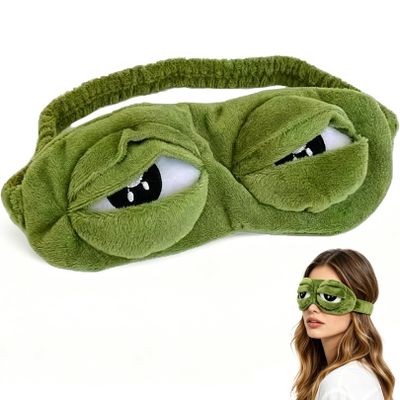 3D Frog Sleep Mask - Comfortable Adjustable Eyelids Eye Mask for Sleeping | Perfect for Home, Office, Travel | Soft Elastic Straps | Fun Gift